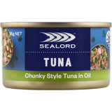 Sealord Tuna Chunk Style in Oil, premium quality tuna for salads, sandwiches, or snack; rich flavor and moist texture.