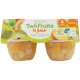 Woolworths Fruit Snack two fruits in juice pack featuring real fruit pieces in a convenient on-the-go package.