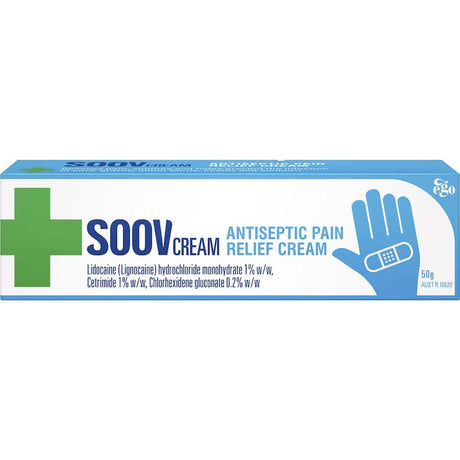 Ego Soov Antiseptic Cream tube, ideal for cuts, burns, and sunburn, featuring soothing lignocaine and a soft, easy-apply base.