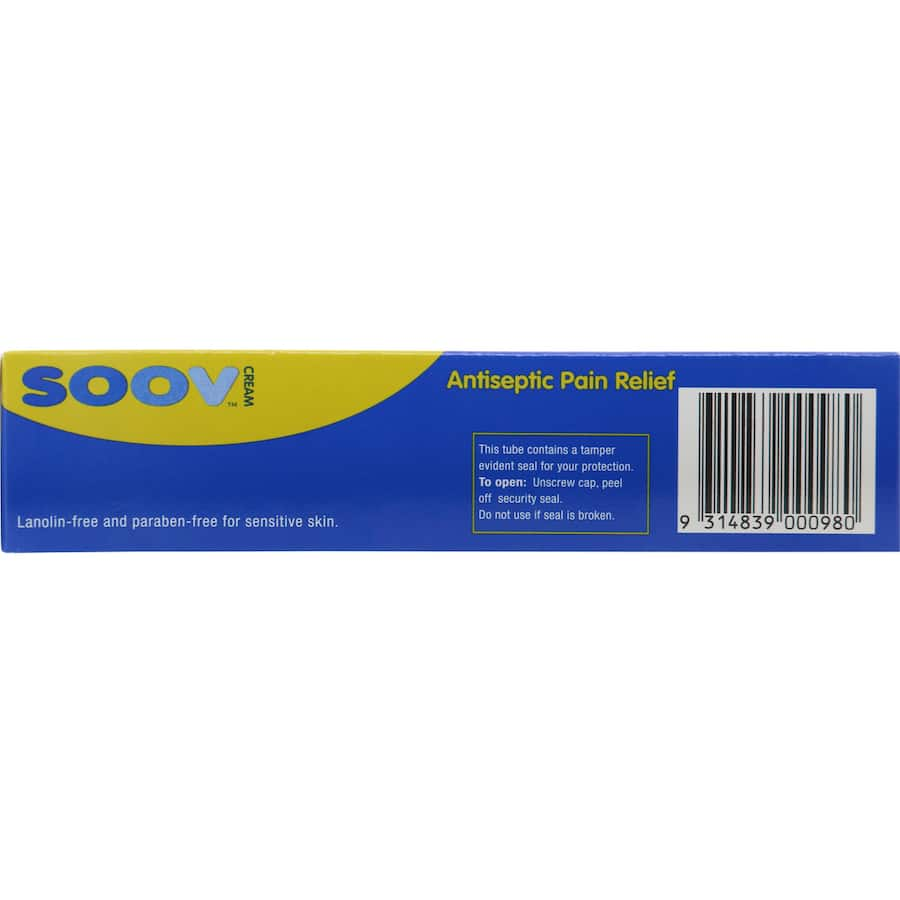 Ego Soov Antiseptic Cream for cuts, burns, and sunburns, featuring lignocaine for pain relief and a gentle, easy-to-apply formula.