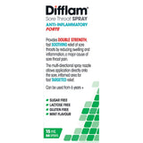 Difflam Forte Sore Throat Mint Spray: Fast-acting anti-inflammatory relief for sore throat discomfort and irritation.