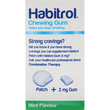 Habitrol Mint Flavour Gum 2mg helps alleviate cravings during smoking cessation with a refreshing mint taste.