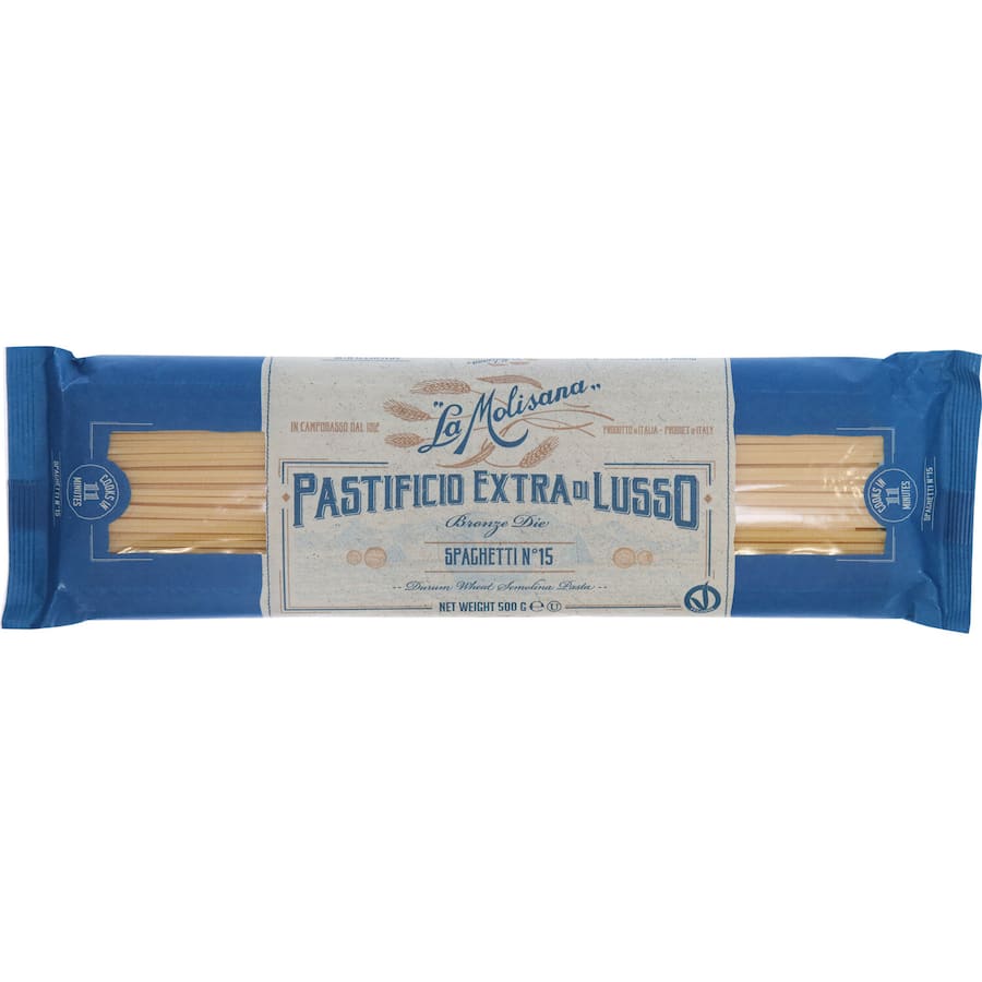 Authentic La Molisana Spaghetti made from premium durum wheat, perfect for creating classic Italian dishes.