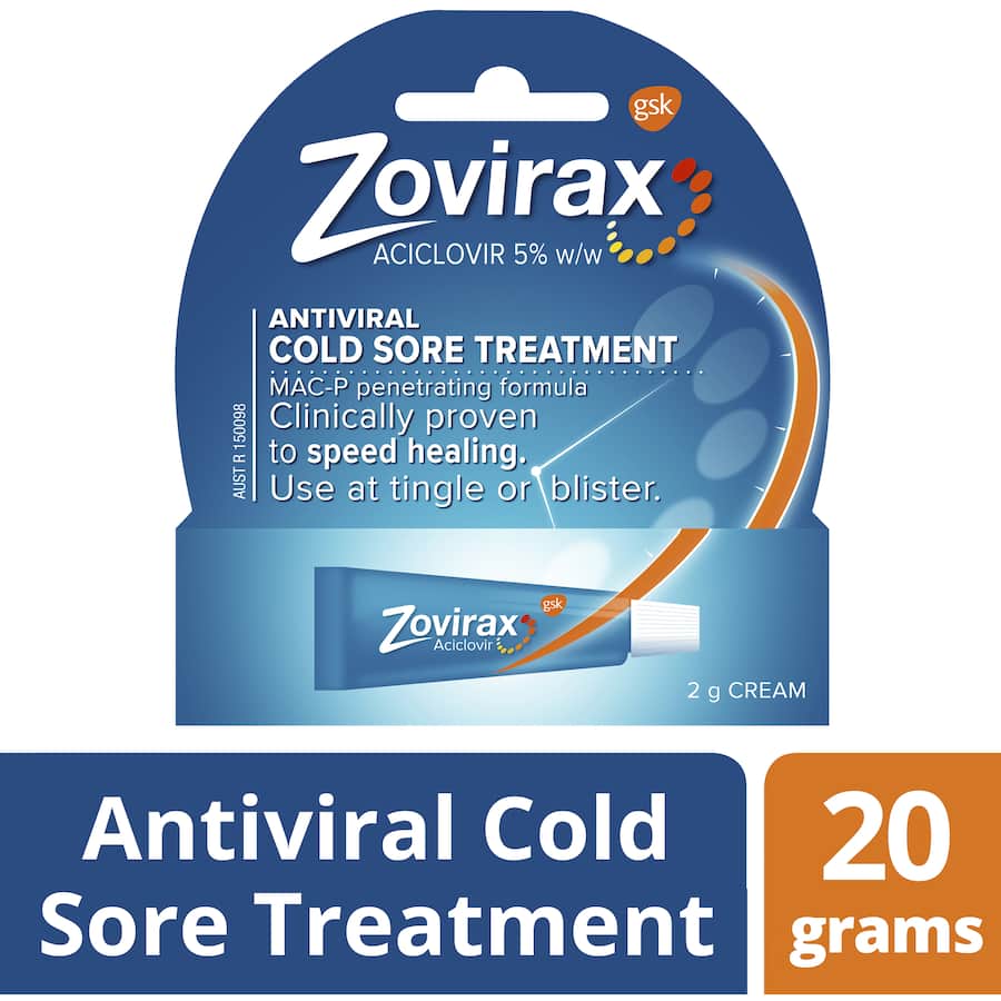 Zovirax Cold Sore Treatment Cream Pump 2g
