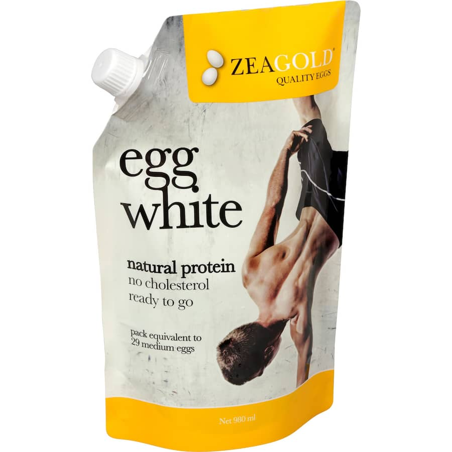 Zeagold Egg White Natural Protein, a convenient, high-quality source of 100% pasteurized egg white protein for fitness enthusiasts.