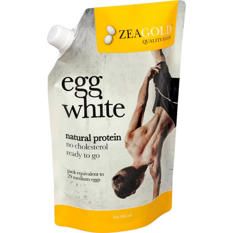 Zeagold Egg White Natural Protein, a convenient, high-quality source of 100% pasteurized egg white protein for fitness enthusiasts.