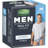 Depend Real Fit Underwear Mens Continence Pants Medium 8pack