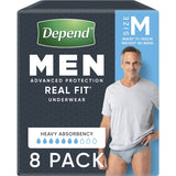 Depend Real Fit Underwear Mens Continence Pants Medium 8pack