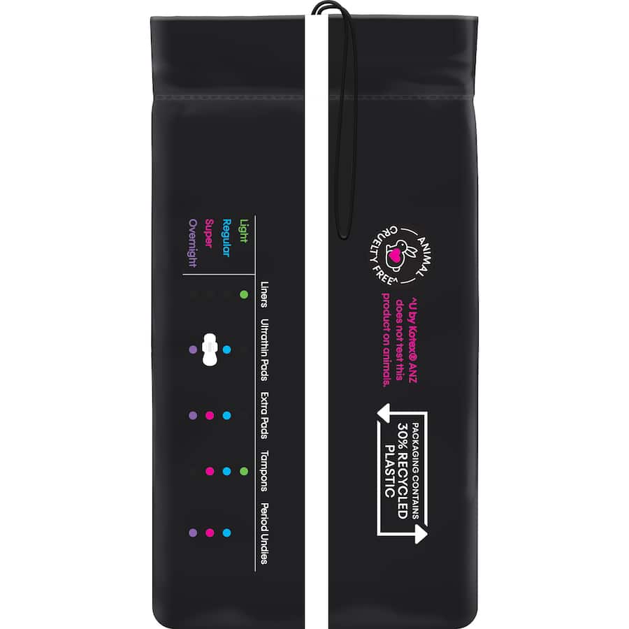 Ultra-thin U By Kotex pads with wings offer rapid-dry protection, flexibility, and comfort for maximum coverage during periods.