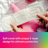 U By Kotex Ultra Thin Pads with Wings, featuring rapid-dry core, soft design, and secure fit for ultimate comfort and protection.