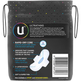 U by Kotex Ultra Thin Pads Regular offer discreet, comfortable protection with rapid-dry core and secure wings for medium flow days.