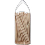 Elegant pack of 200 double-ended birch wood toothpicks for serving appetizers and creative projects.