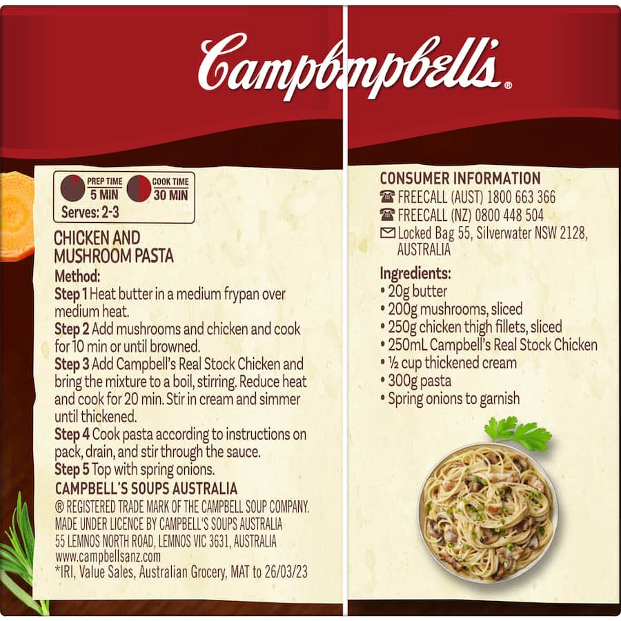 Campbells Real Stock Chicken Stock Liquid Carton 250mL