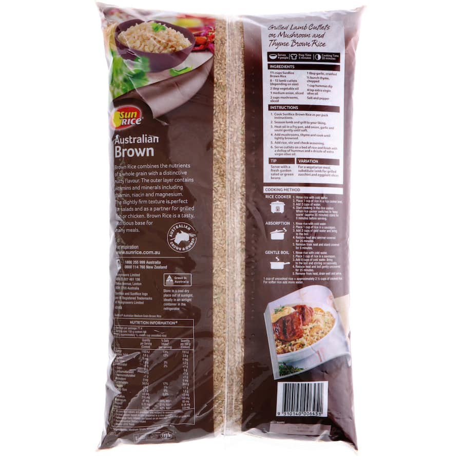 Sunrice Brown Rice Calrose Medium Grain 5kg