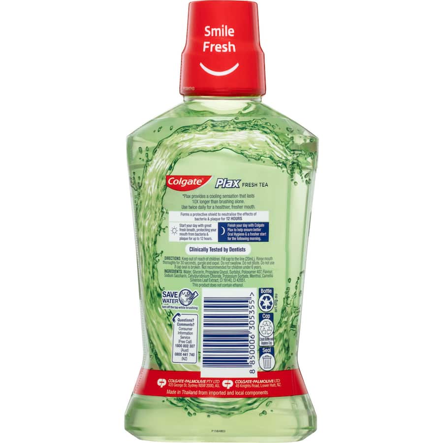 Colgate Plax Antibacterial Mouthwash Rinse Fresh Tea 500mL