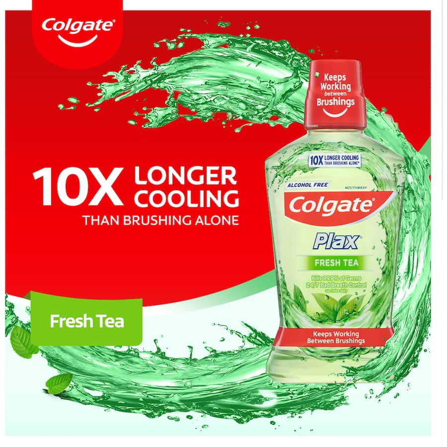 Colgate Plax Antibacterial Mouthwash Rinse Fresh Tea 500mL