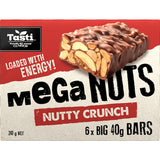 Nutty Crunch Tasti Mega Nuts bars offer protein-packed, gluten-free energy in a satisfying snack for health-conscious individuals.