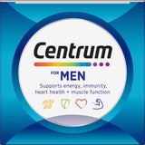 Centrum Men Daily Multivitamins: essential vitamins for muscle health, energy, and immunity, supporting overall men's wellness.