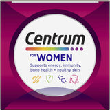 Centrum Women Daily Multivitamin: Essential vitamins for women's health, supporting bones, skin, energy, and immunity.