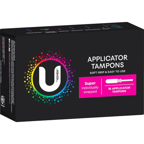 U By Kotex Super Tampons with applicator offer reliable, comfortable protection for light to moderate flow days.