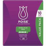 Poise Pads Extra Plus: ultra-absorbent incontinence pads featuring a soft, discreet design for maximum comfort and protection.