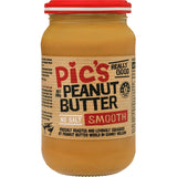 Creamy and smooth peanut butter made from 100% freshly roasted hi oleic peanuts, perfect for spreading or adding to meals.