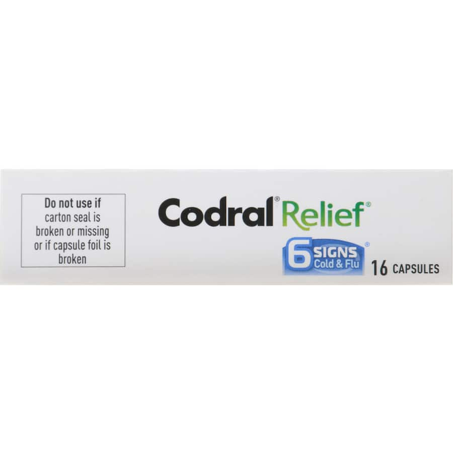 Codral Cold & Flu + Mucus Cough Capsules offer fast relief from cold symptoms like headaches, congestion, and chesty cough.