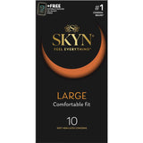 Skyn Condoms Large offer enhanced comfort and pleasure with soft, non-latex SKYNFEEL technology and a natural fit.