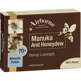 Airborne Lozenges with Manuka & Honeydew, promoting immune health and soothing throats with natural ingredients.