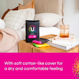 U By Kotex Maxi Pads Super with Wings offer absorbent protection, secure wings, and a soft, flexible design for ultimate comfort.