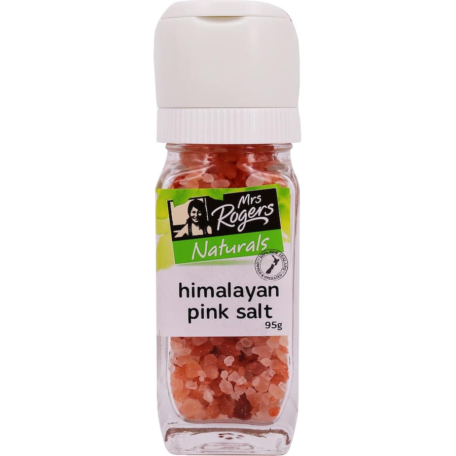 Mrs Rogers Naturals Himalayan Pink Salt is a premium, mineral-rich seasoning perfect for enhancing flavor and promoting health.