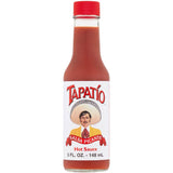 Bottle of Tapatio Mexican Hot Sauce showcasing its vibrant red color, perfect for adding authentic spice to any dish.