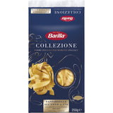 Luxurious Barilla Pappardelle All' Uovo, wide egg pasta ribbons perfect for rich sauces, cooks al dente in just 7 minutes.