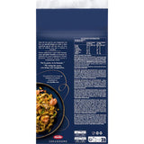 Premium Barilla Tagliatelle All'Uovo pasta, made with eggs, cooks perfectly in 6 minutes for authentic Italian dishes.