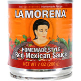 Chunky La Morena Salsa Roja in a jar, ideal for nachos and dips, offering a medium spice and authentic Mexican flavor.