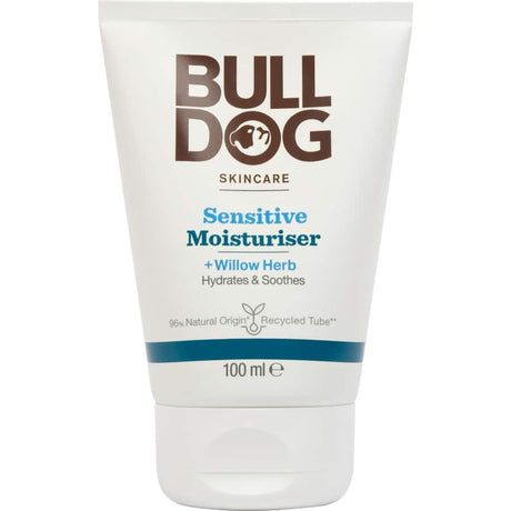 Aman applying Bulldog Facial Moisturiser, designed for sensitive skin, infused with aloe vera, green tea, and vitamin E.