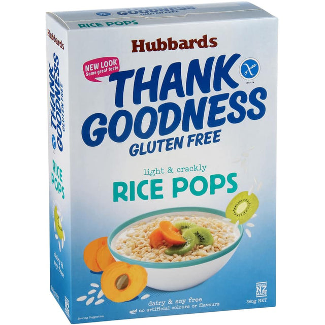 Hubbards Gluten Free Rice Bubbles, light and crunchy, perfect for a nutritious breakfast or snack, dairy and soy free.