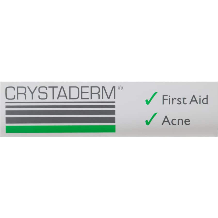 Crystaderm Antiseptic Cream in a tube, designed to soothe and protect skin from infections and promote healing.