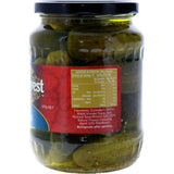 Crunchy Sun Harvest Gherkins Whole in tangy vinegar, offering a balanced sweet-sour flavor for snacks and dishes.