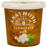 Anathoth Farm Pickle Farmstyle jar showcasing handcrafted, tangy pickles made from premium ingredients.