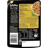 Wattie's Wok Creations Pad Thai sauce bottle, showcasing vibrant Thai flavors for quick and easy stir-fry meals at home.