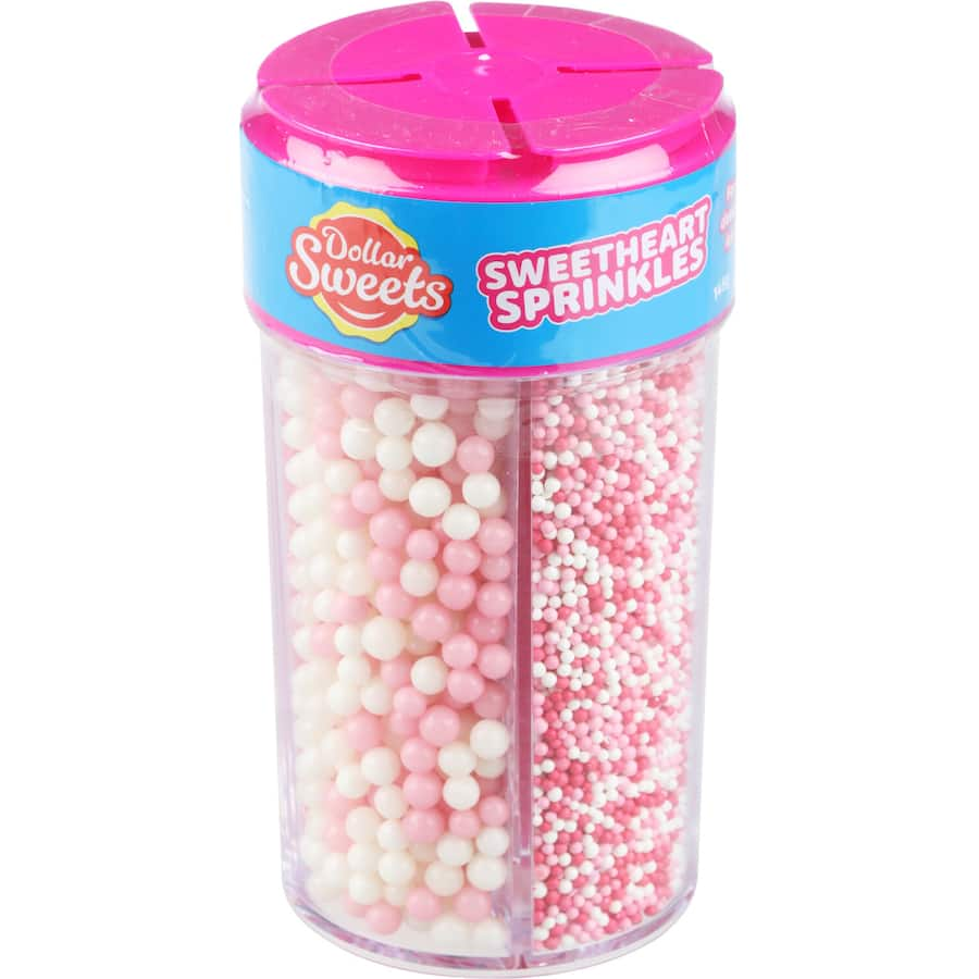 Heart-shaped sprinkles in vibrant colors for decorating cupcakes, cakes, and cookies with a touch of sweetness.