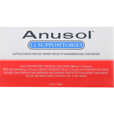 Anusol Suppositories Haemorroidal offer targeted relief from hemorrhoid pain, itching, and irritation with easy insertion.