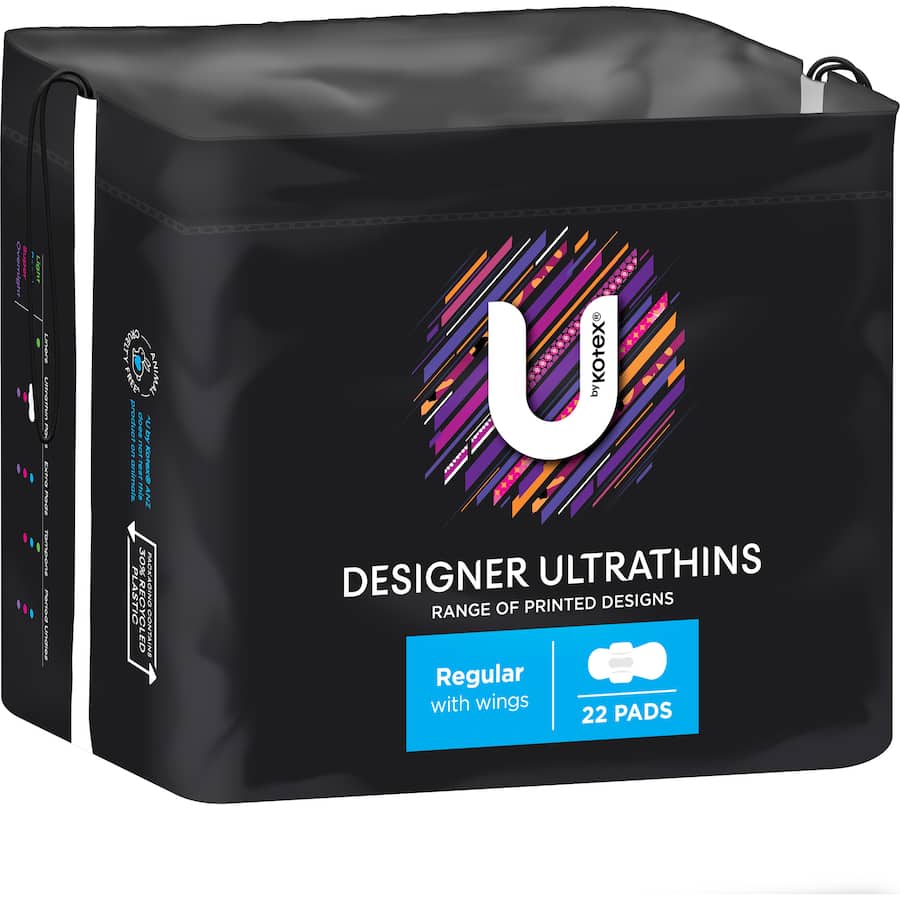 U By Kotex Designs Pads Ultra Thin Regular