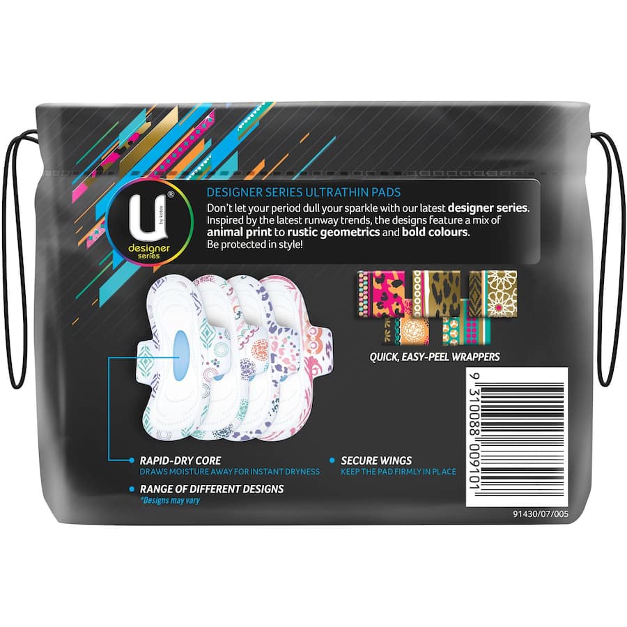 U By Kotex Designs Pads Ultra Thin Regular