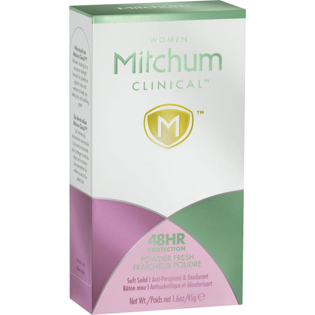 Mitchum Clinical Stick Powder Fresh: clinical strength deodorant for all-day sweat and odour protection with a refreshing scent.
