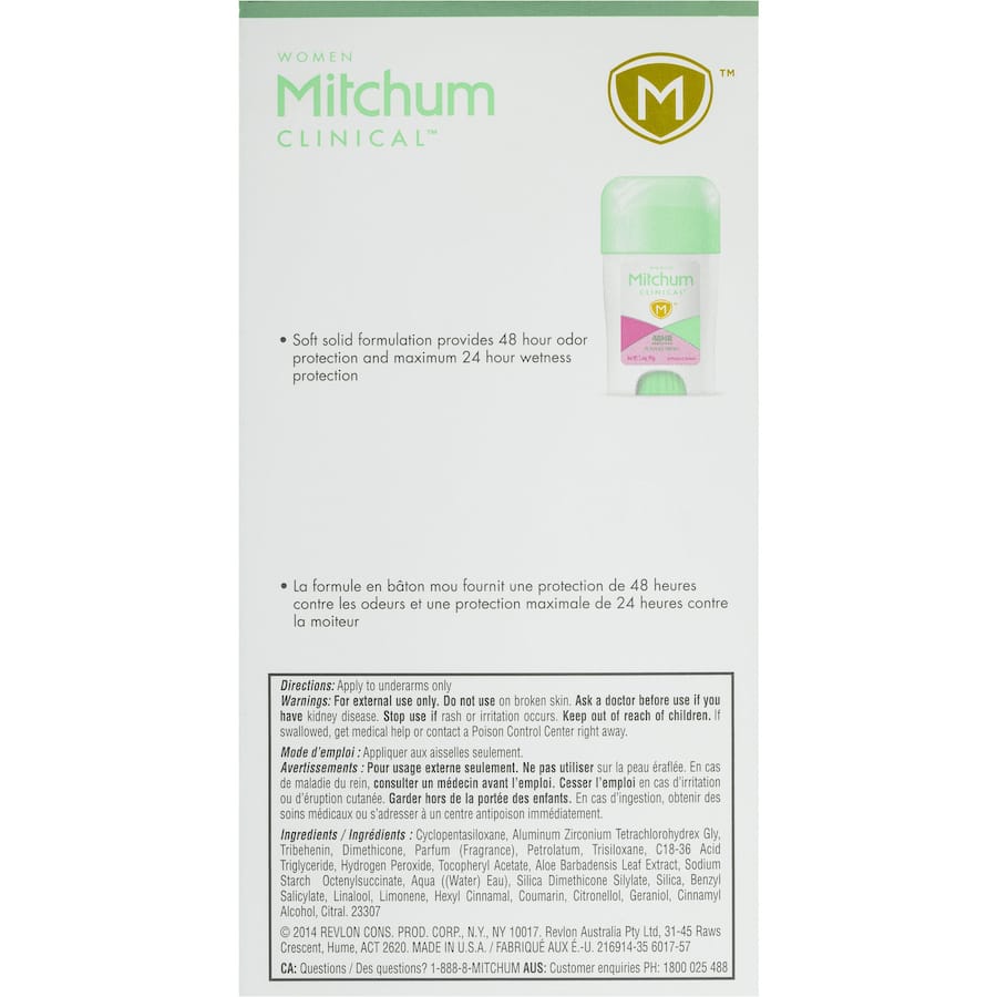 Mitchum Clinical Stick Powder Fresh offers powerful sweat and odor protection with a smooth application and refreshing scent.
