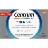 Centrum Men 50+ Multivitamin for heart health, immunity, and vitality, formulated for men over 50 with essential nutrients.