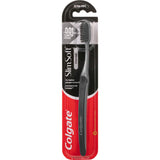 Colgate Slim Soft Toothbrush features charcoal-infused soft bristles for effective cleaning and antibacterial protection.