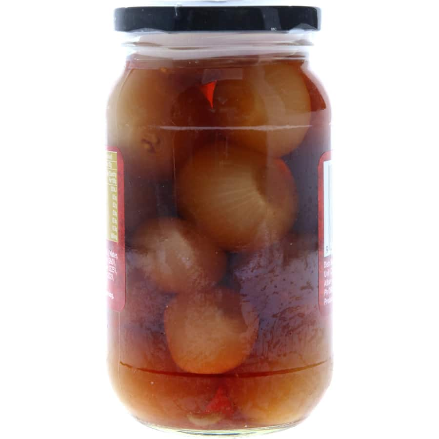 Tangy Sun Harvest Pickled Onions, perfect for cheeseboards, sandwiches, and pasta, handcrafted for a gourmet touch.